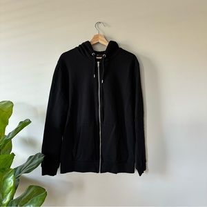 ASOS Design basic black zip up hoodie mens XL